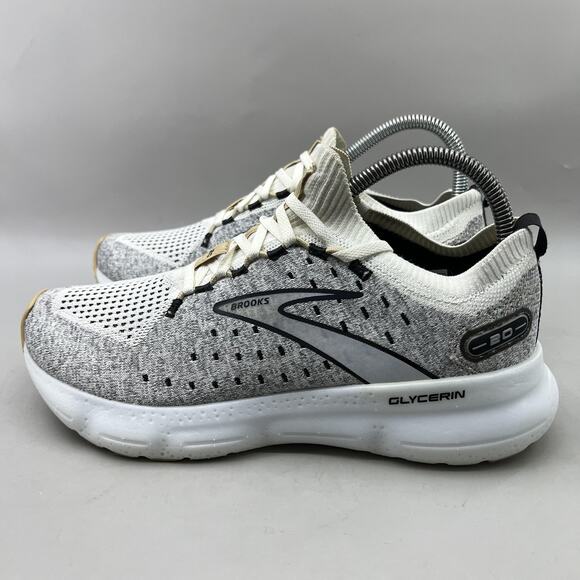 Brooks Glycerin Stealthfit 20 Running Shoes Women Size 9 White Gray Low Sneakers - Picture 3 of 9